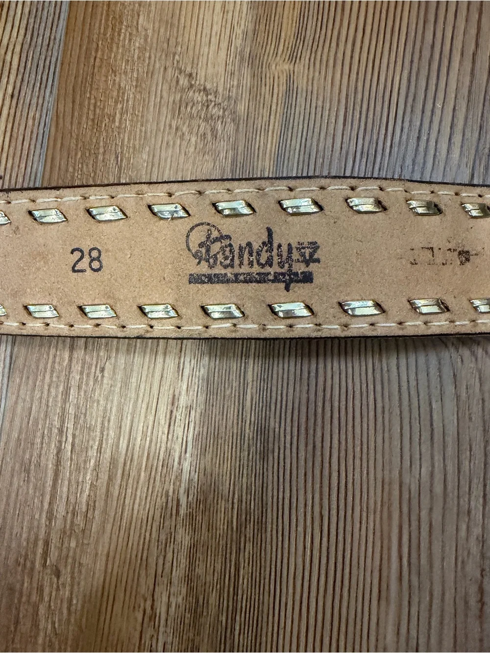 Vintage Leather Tooled Western Belt with Gold Laces.
